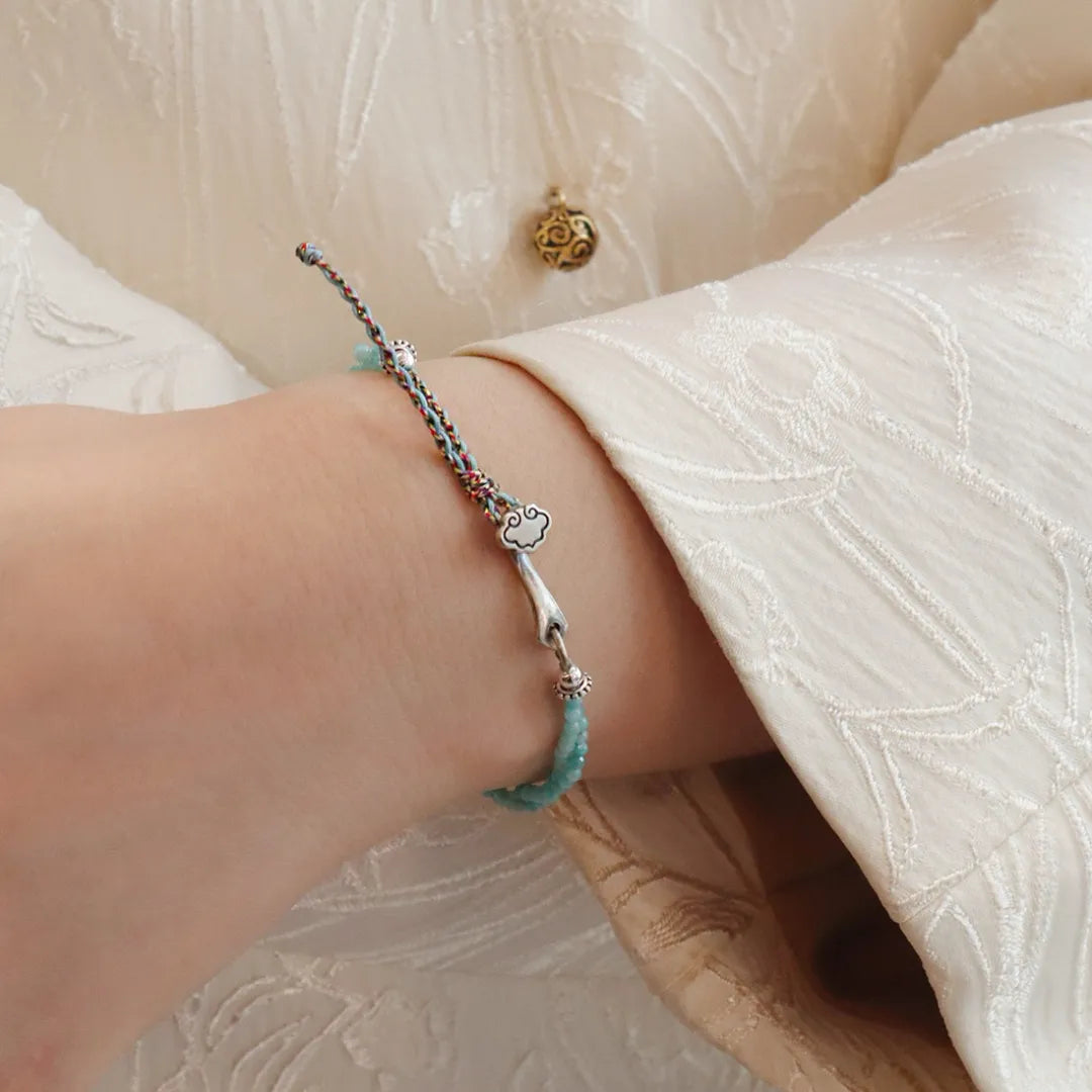 
Bracciale Amazonite o Tormalina "Nuvola Rilassante" Argento