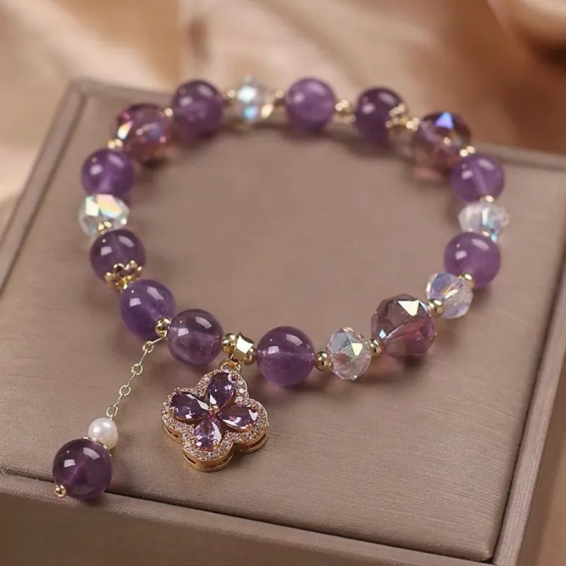 Amethyst Clover Bracelet "Spark of Luck"