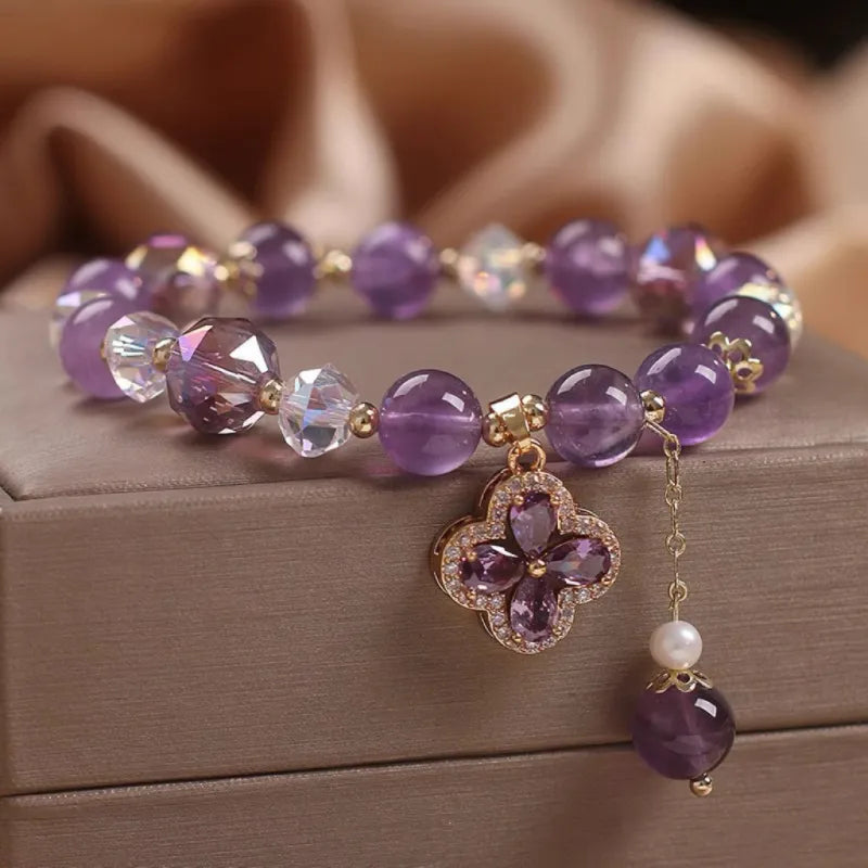 Amethyst Clover Bracelet "Spark of Luck"