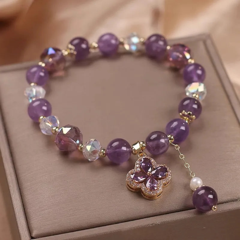 Amethyst Clover Bracelet "Spark of Luck"