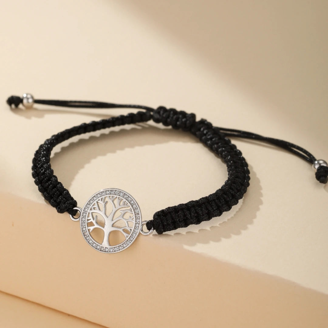 Bracelet Arbre de Vie "Charme de Minuit" Argent