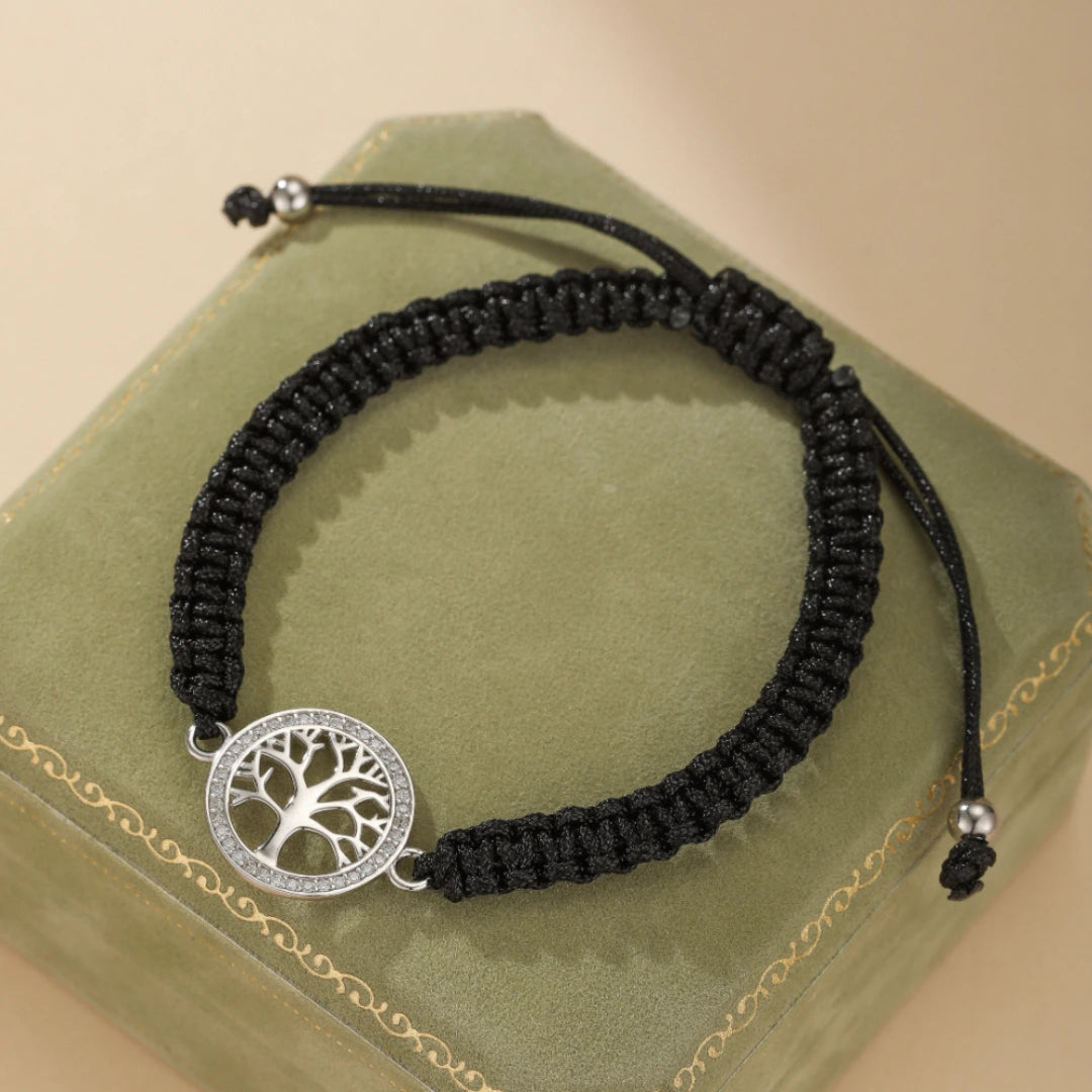 Tree of Life Bracelet "Midnight Charm" Silver