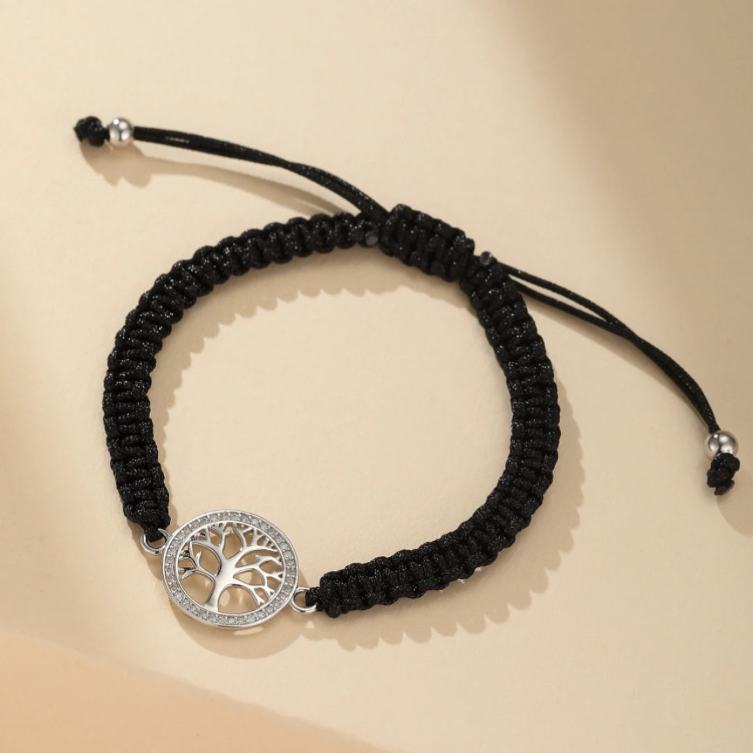 Tree of Life Bracelet "Midnight Charm" Silver