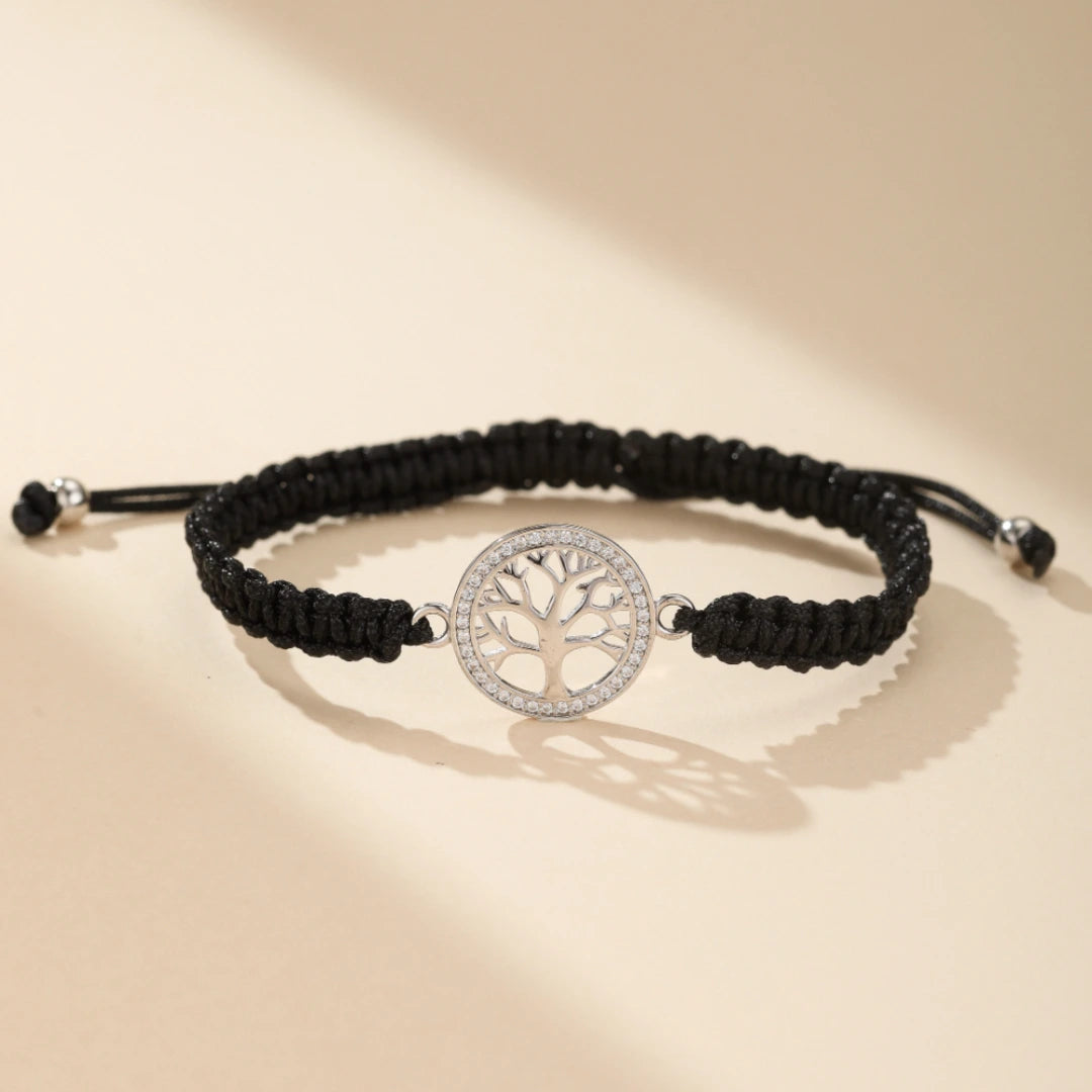 Tree of Life Bracelet "Midnight Charm" Silver