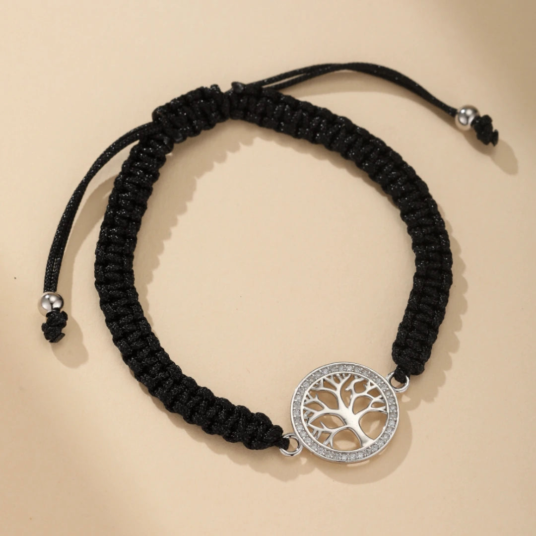 Tree of Life Bracelet "Midnight Charm" Silver