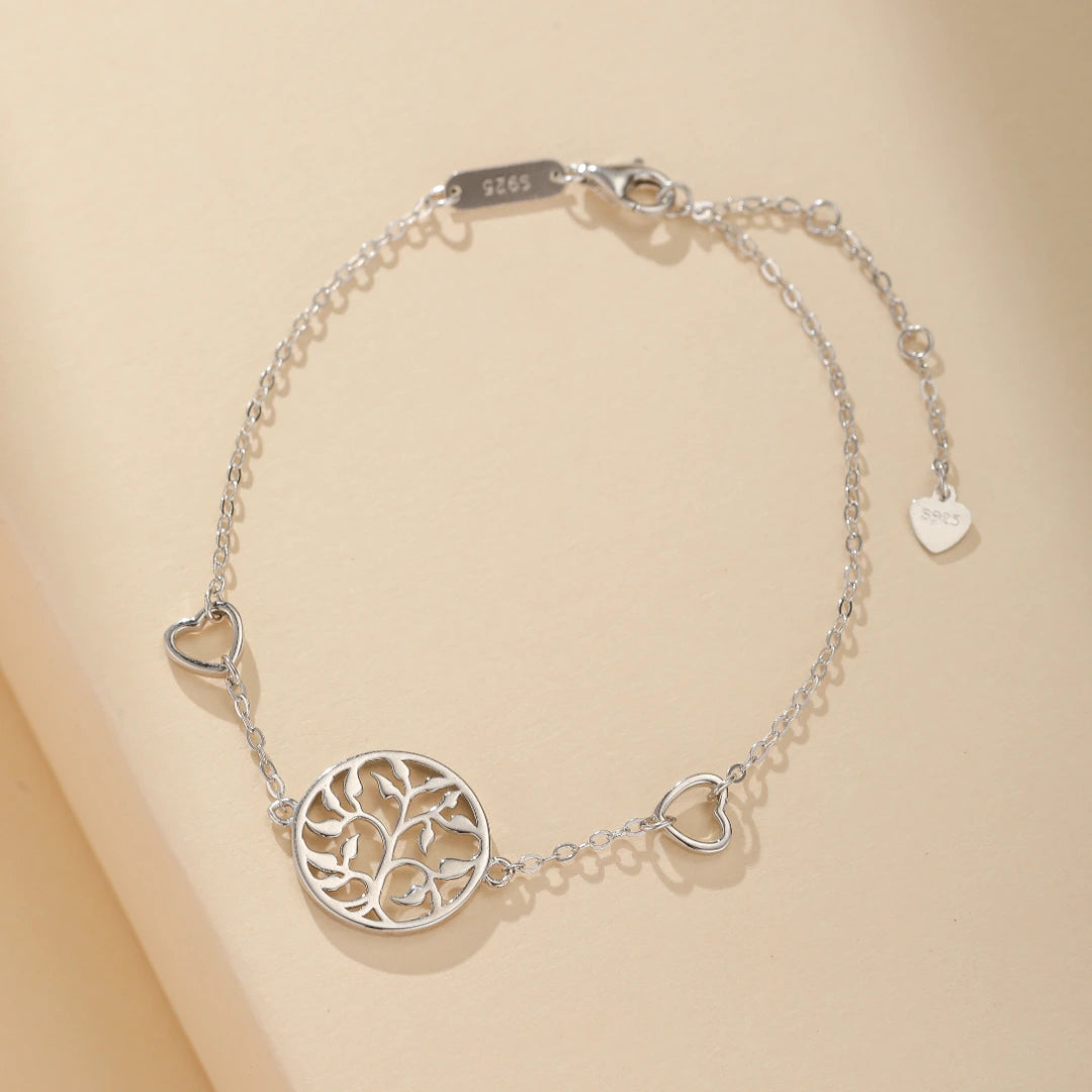 Bracelet Arbre de Vie "Cœur à Cœur" Argent