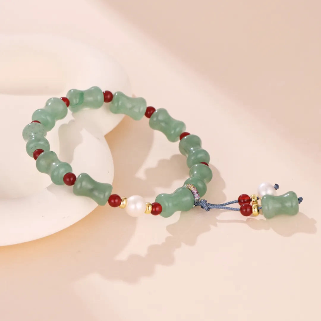 Aventurine and Pearl Bracelet "Soft Green"