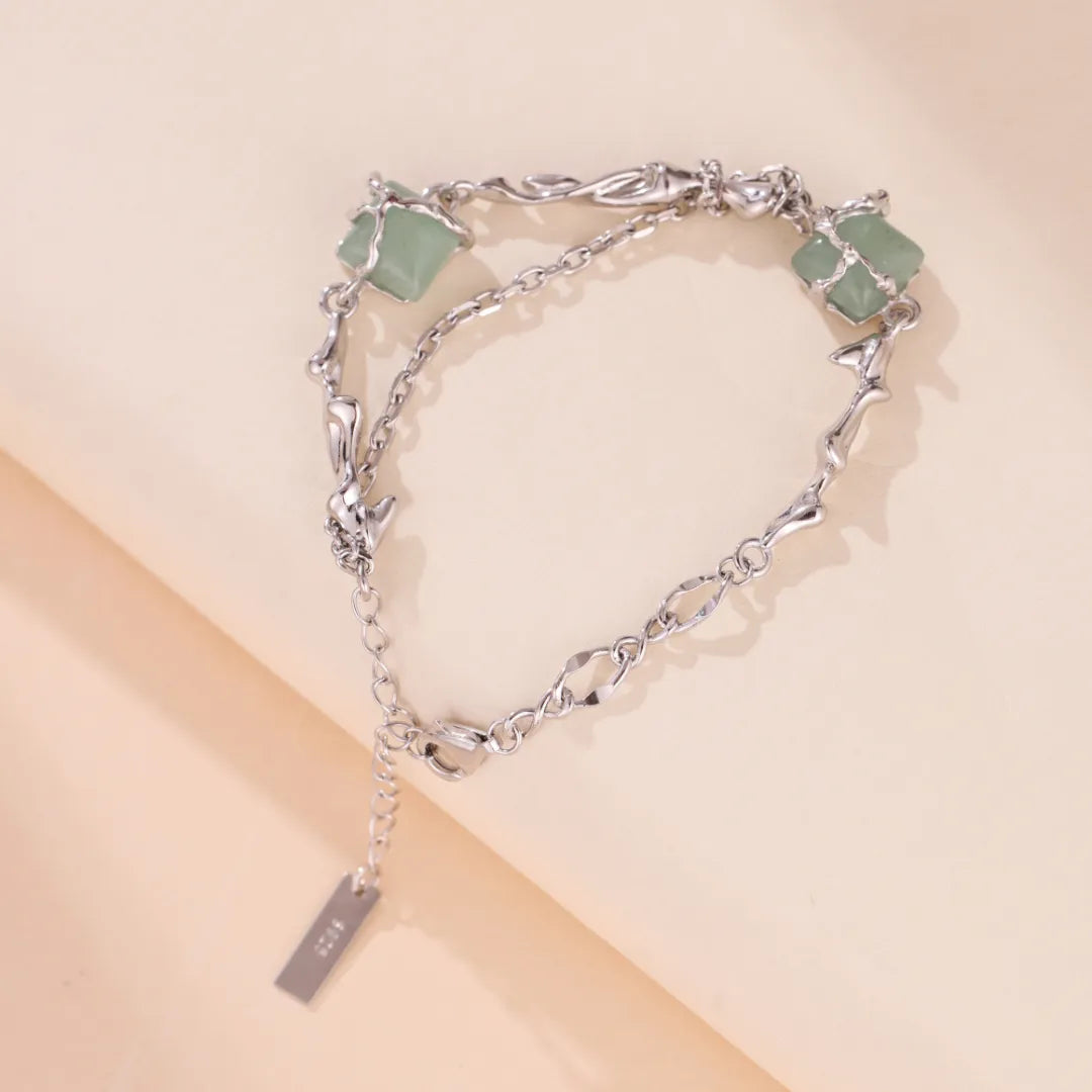 Aventurine Bracelet "Enchanted Forest" Silver