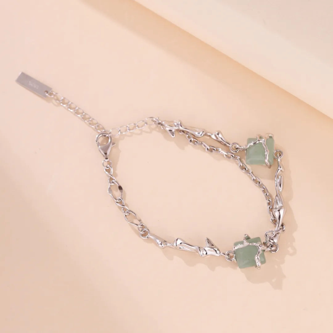 Aventurine Bracelet "Enchanted Forest" Silver