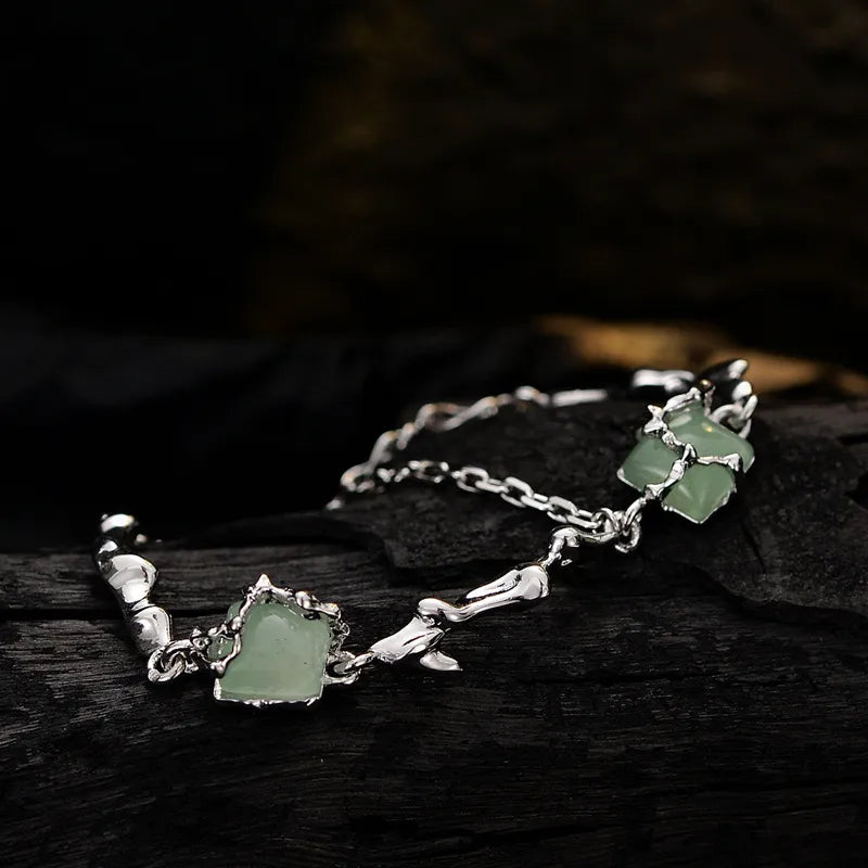 Aventurine Bracelet "Enchanted Forest" Silver