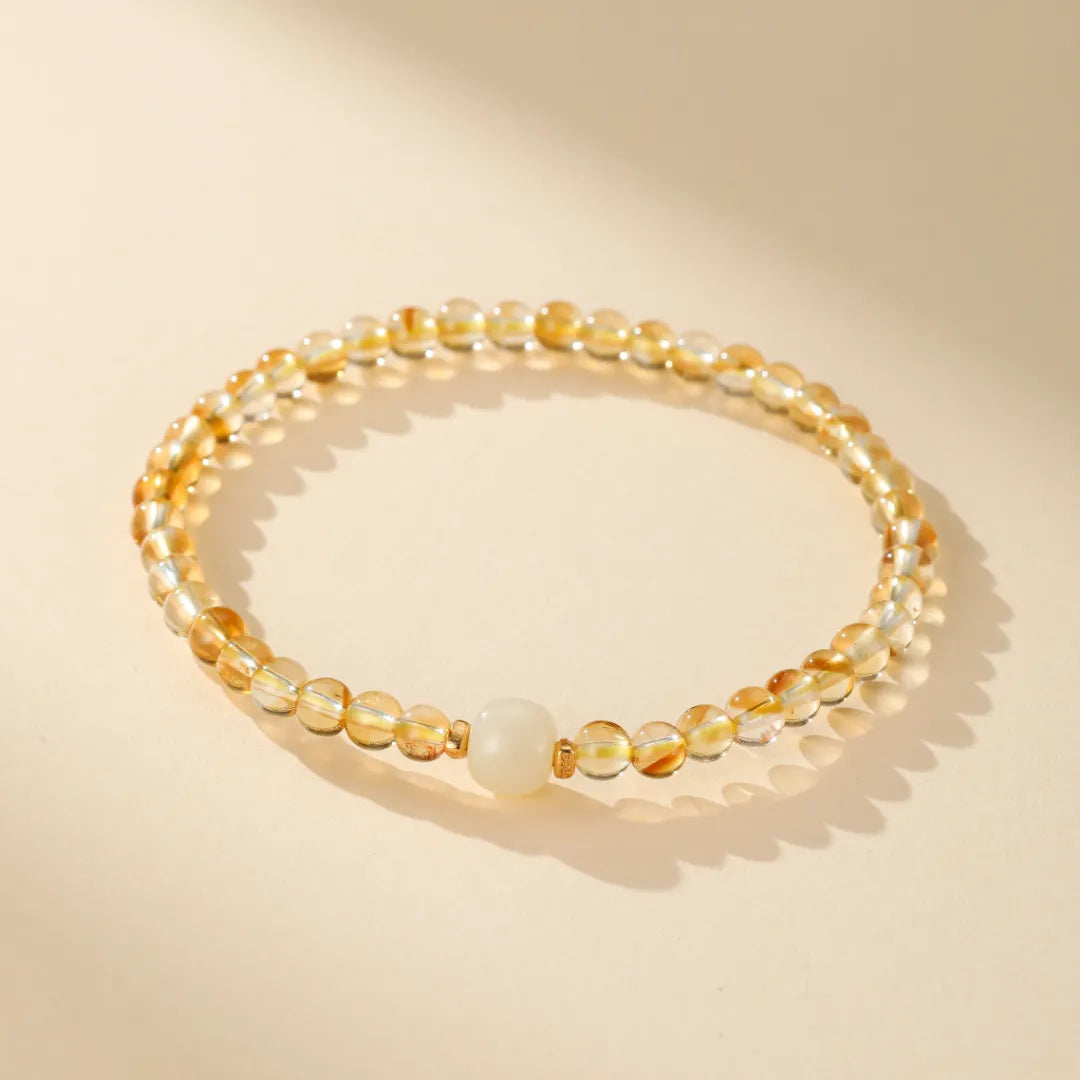 Citrine and Jade Bracelet "Prosperity"