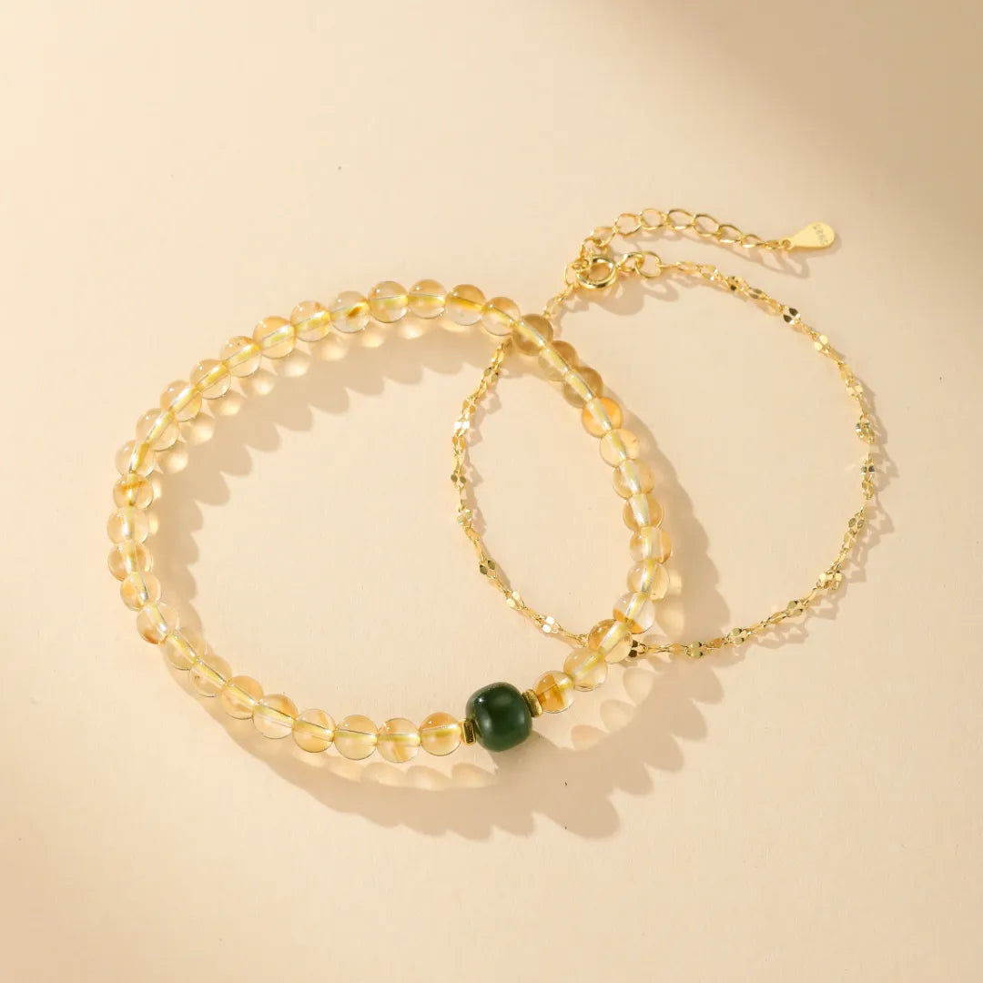 Citrine and Jade Bracelet "Prosperity"