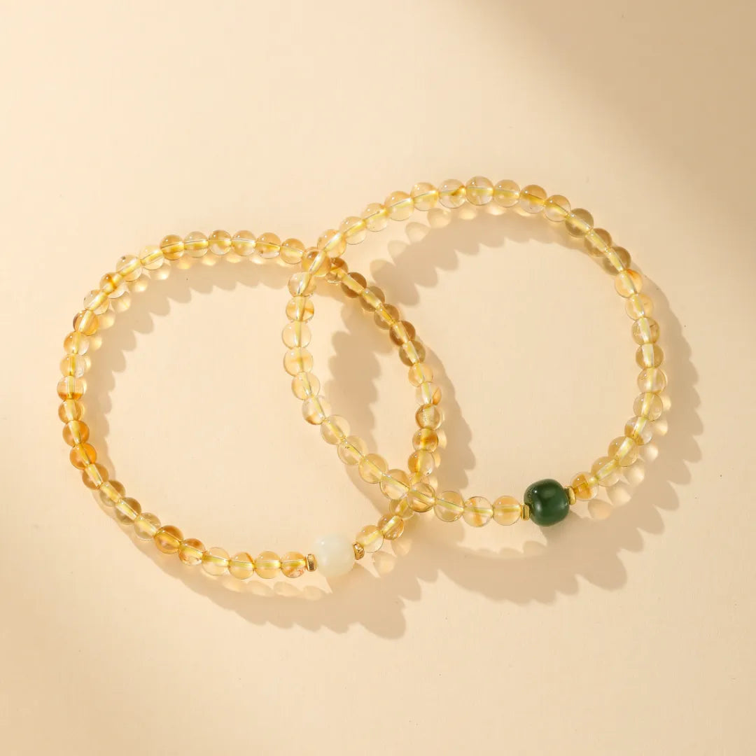 Citrine and Jade Bracelet "Prosperity"