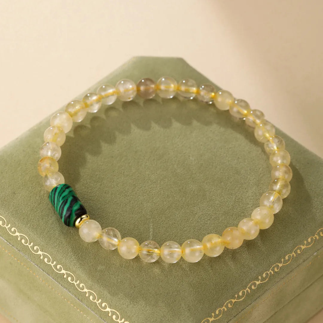 Citrine and Malachite Bracelet "Enchanted Light"