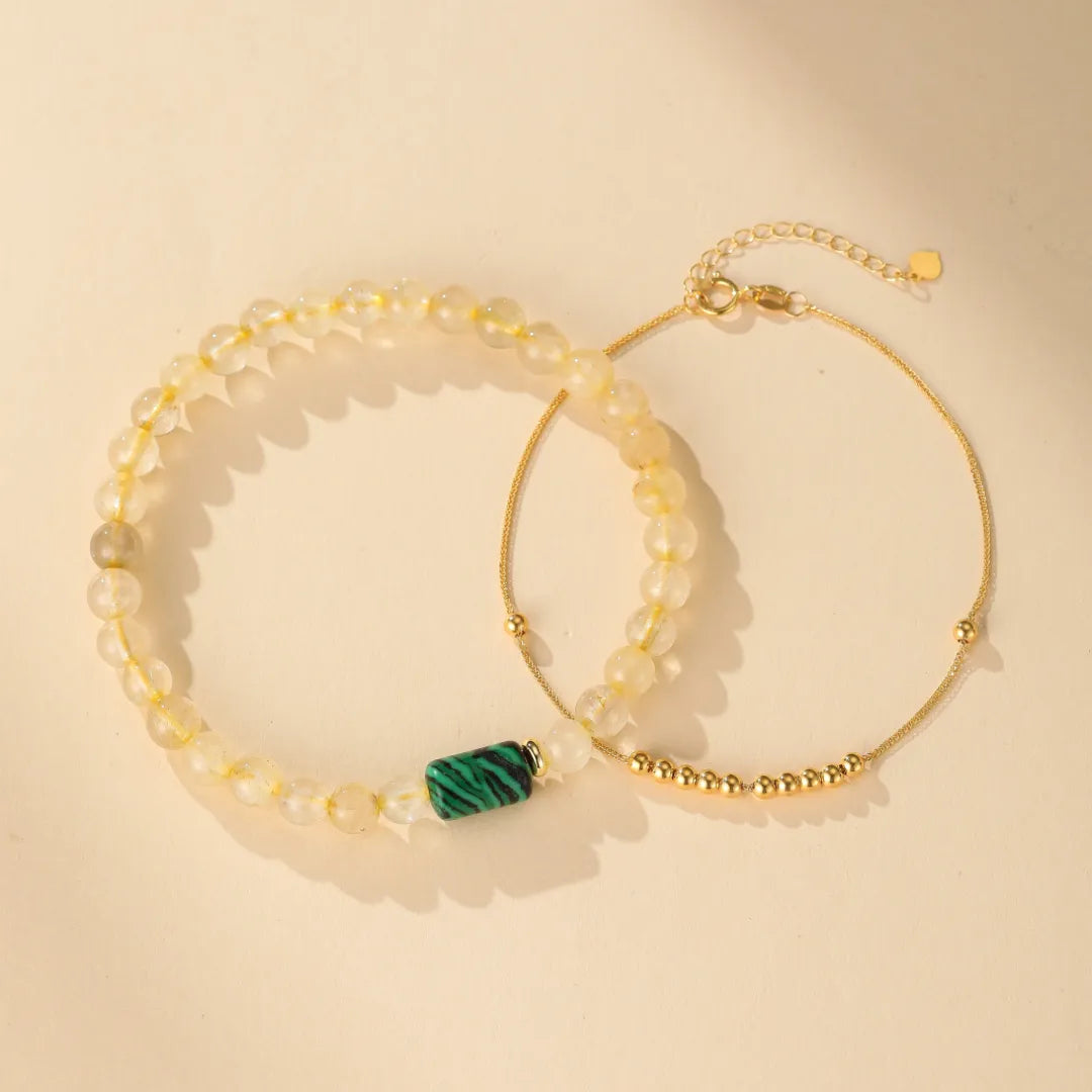 Citrine and Malachite Bracelet "Enchanted Light"