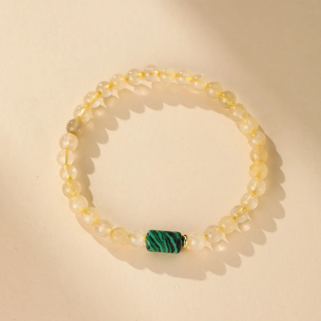 Citrine and Malachite Bracelet "Enchanted Light"