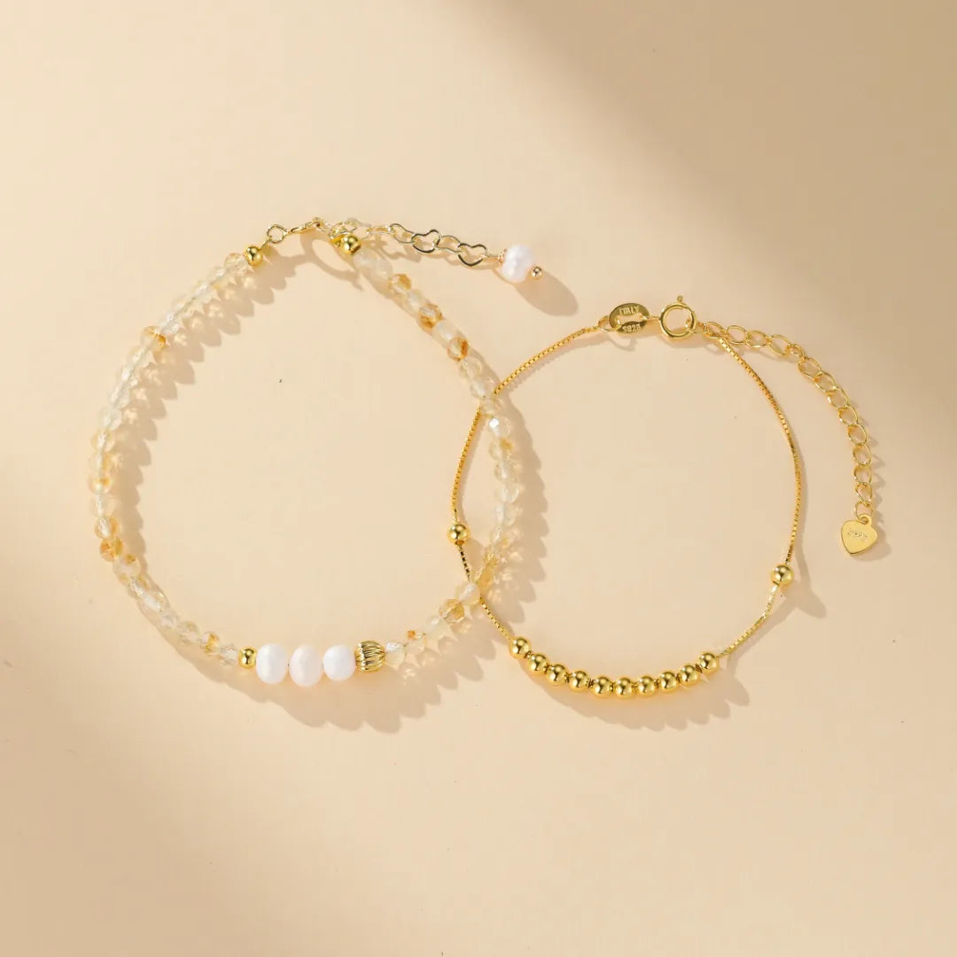 Citrine and Pearl Bracelet "Sweet Charm"