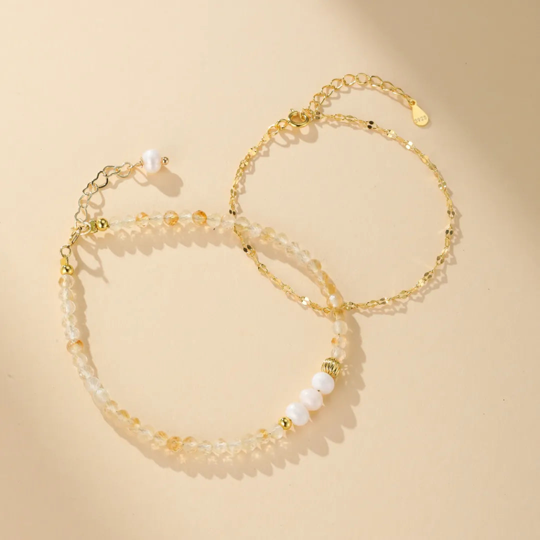 Citrine and Pearl Bracelet "Sweet Charm"