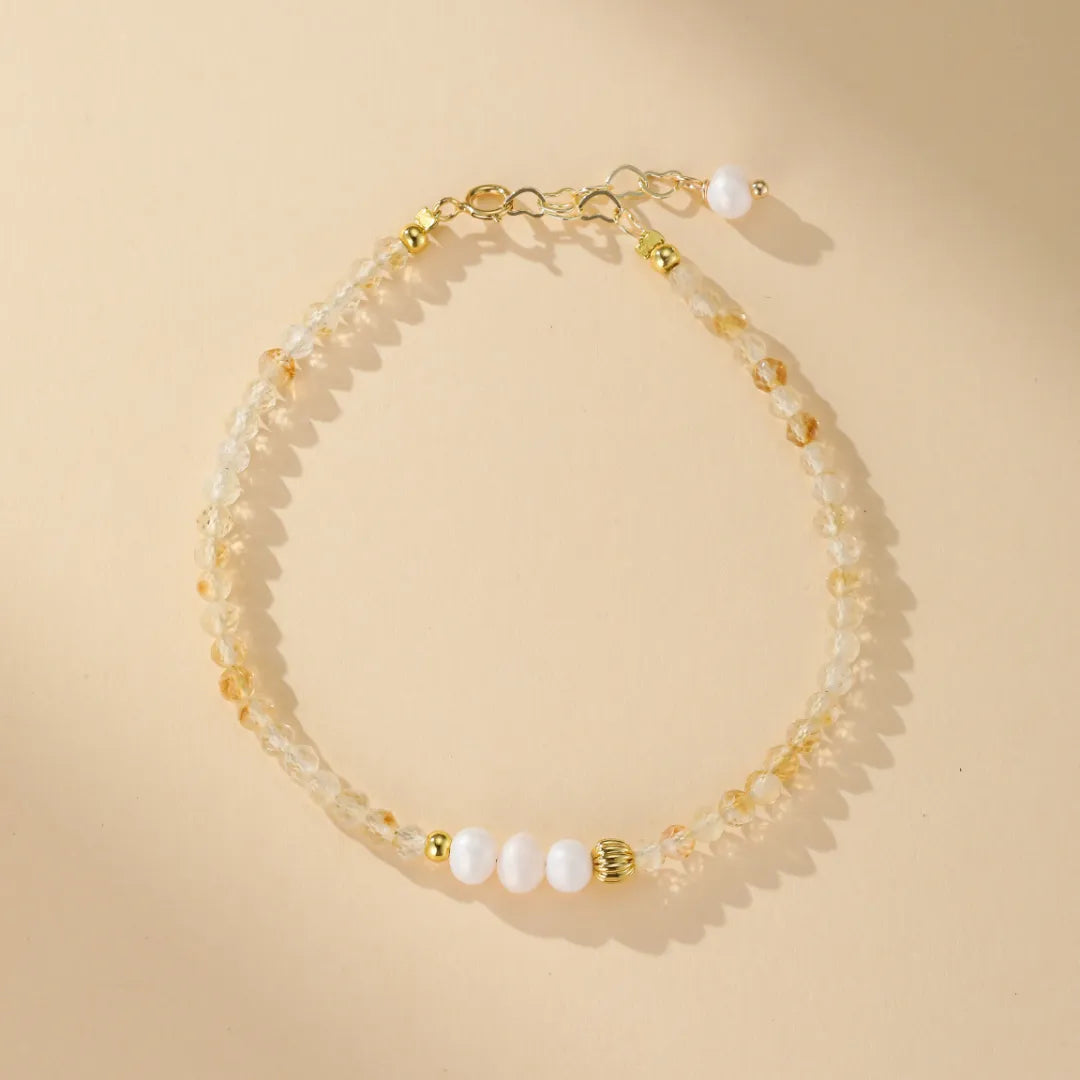 Citrine and Pearl Bracelet "Sweet Charm"