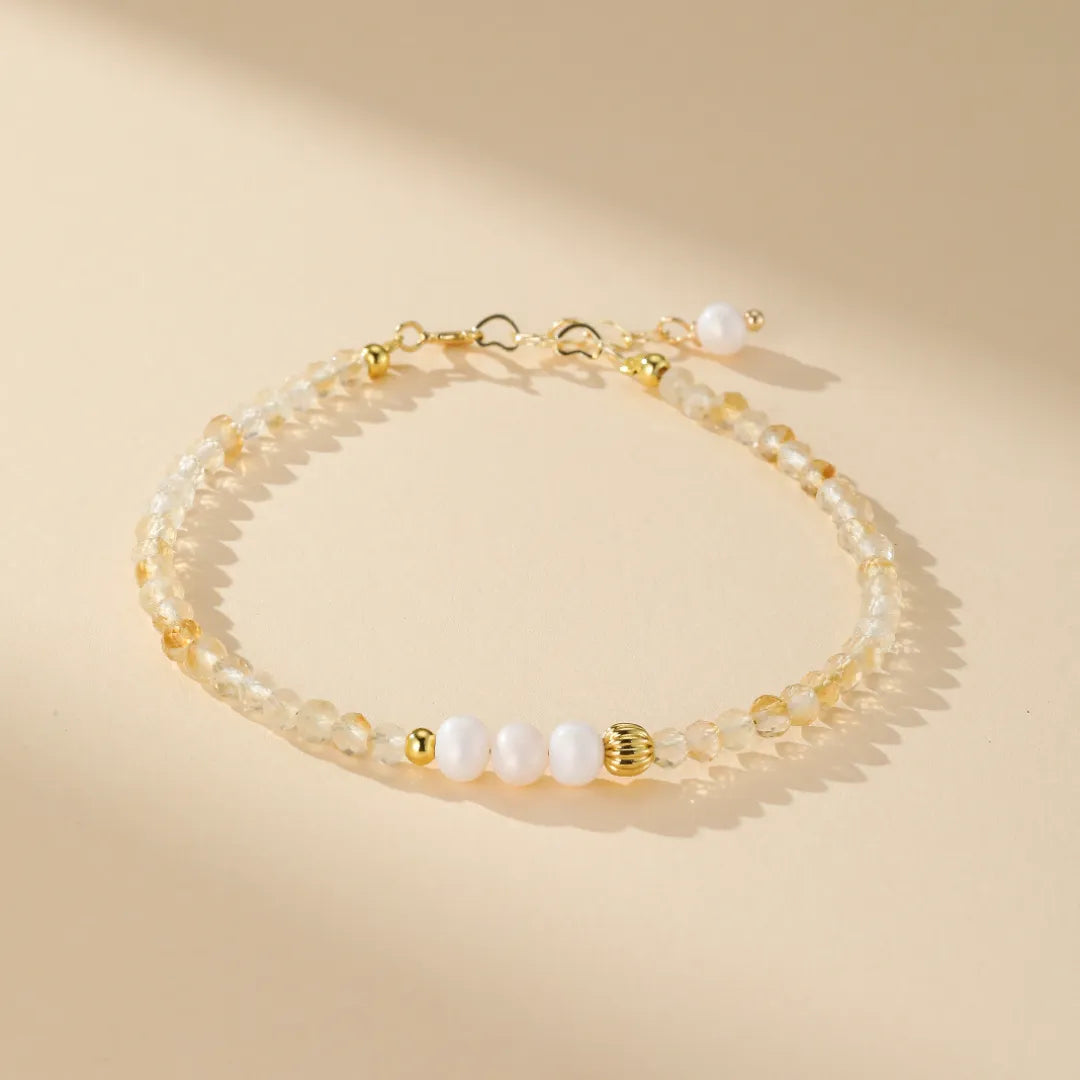 Citrine and Pearl Bracelet "Sweet Charm"