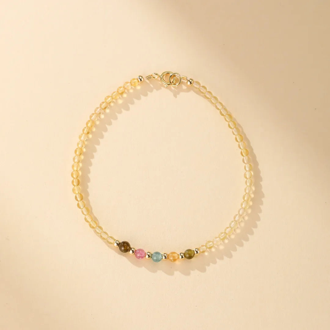 Citrine and Tourmaline Bracelet "Colorful Sweetness"