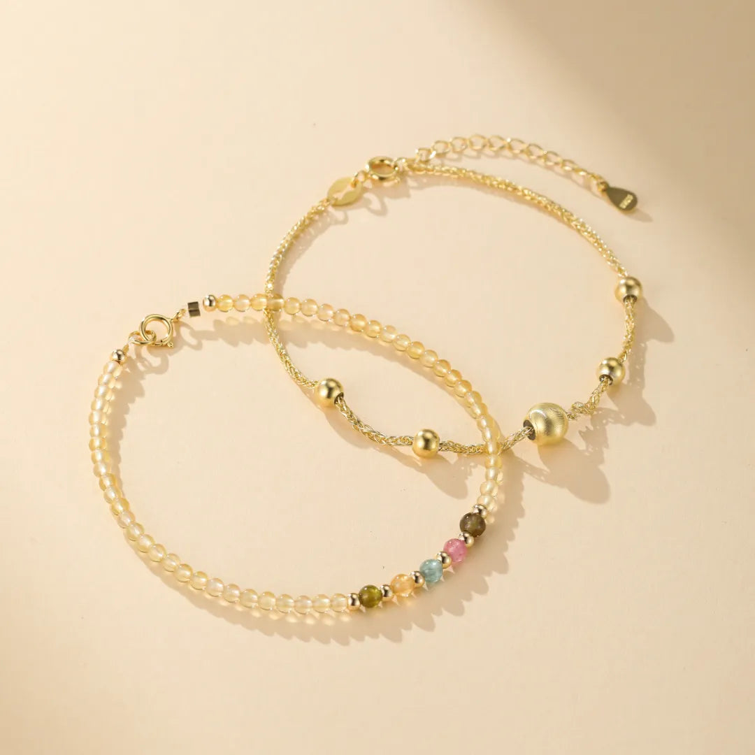 Citrine and Tourmaline Bracelet "Colorful Sweetness"