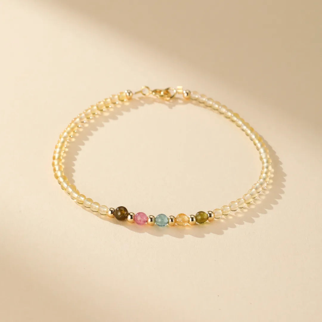 Citrine and Tourmaline Bracelet "Colorful Sweetness"