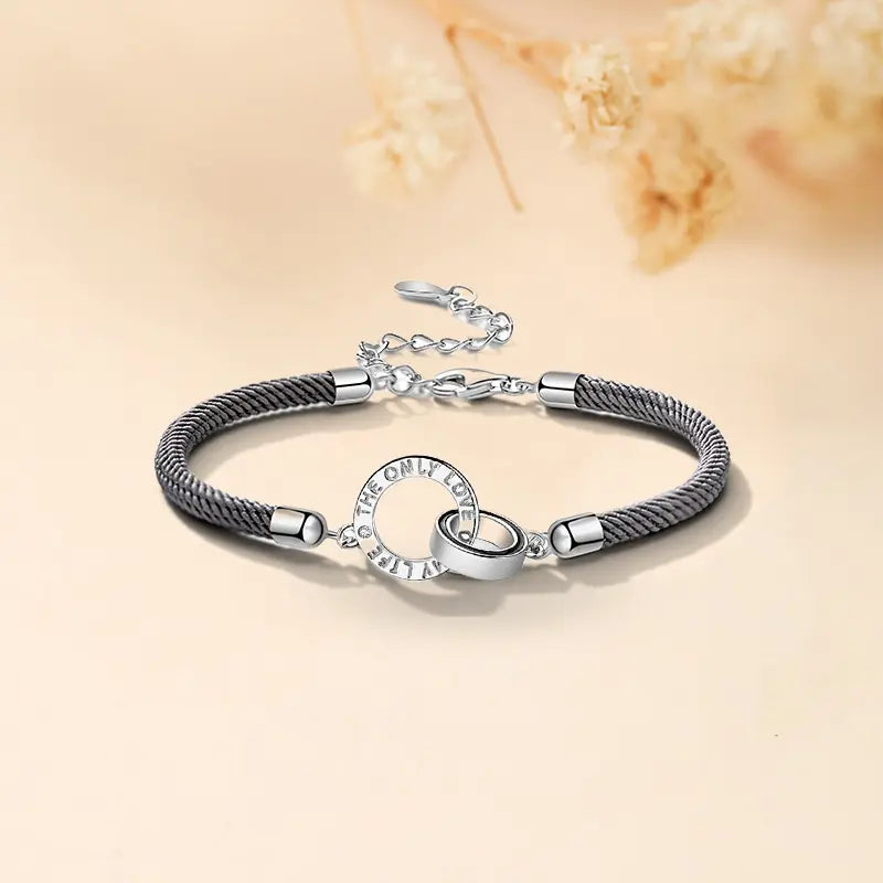 Armband Paar Unendlich "Liebeskreis" Silber