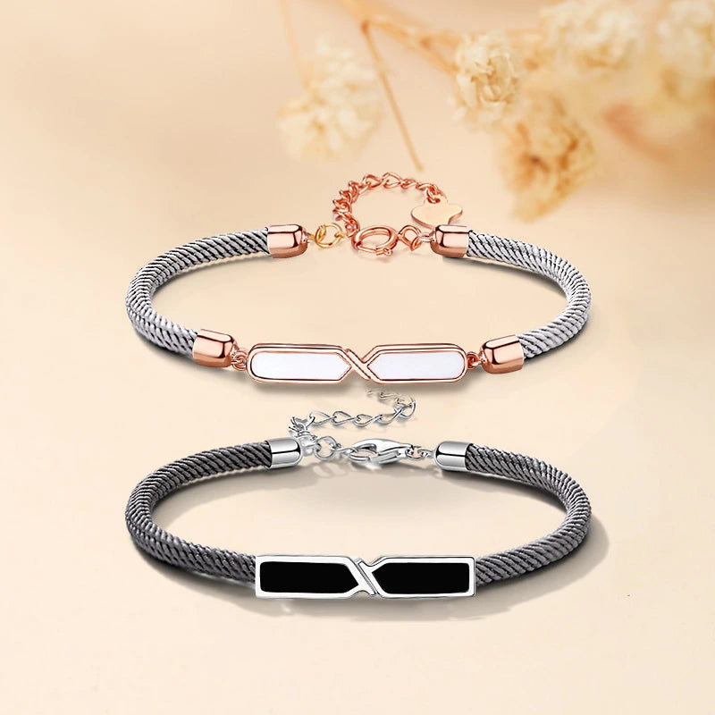 Bracelet Couple Infini "Duo Harmonieux" Argent