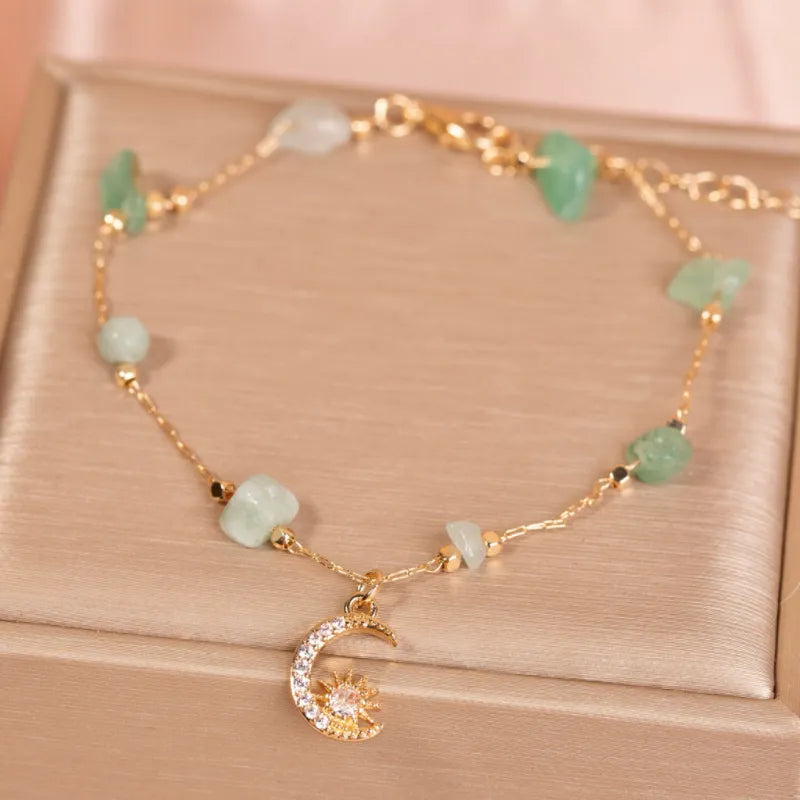 Fußkettchen Aventurin oder Rosenquarz "Himmelsbrise"