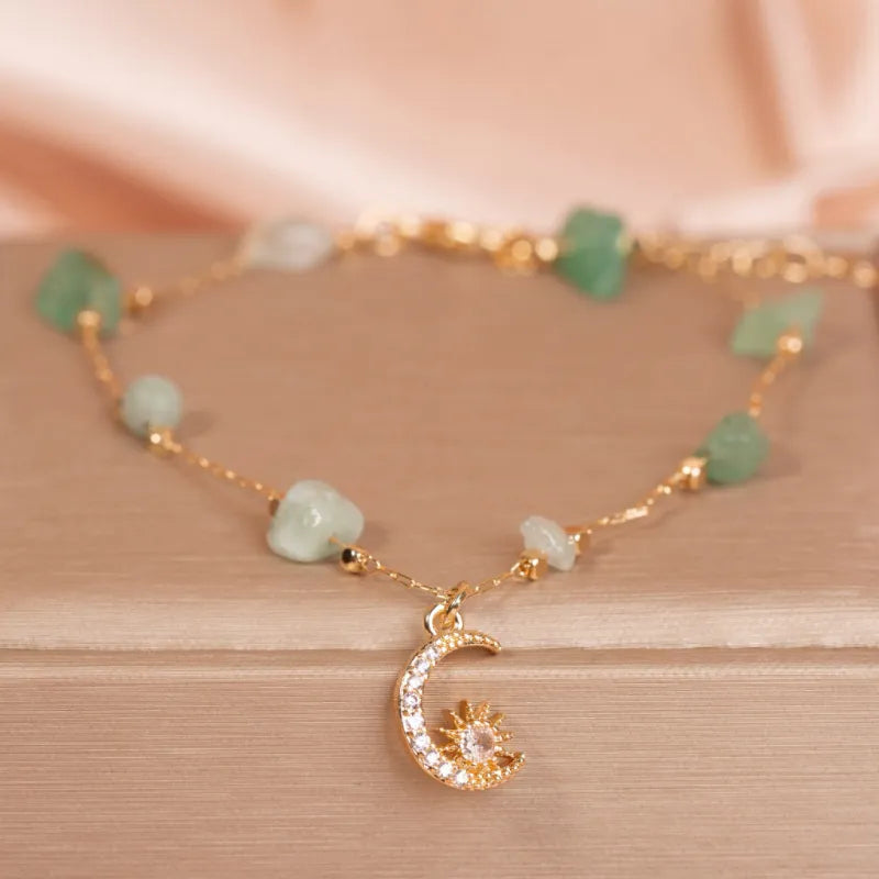 Fußkettchen Aventurin oder Rosenquarz "Himmelsbrise"