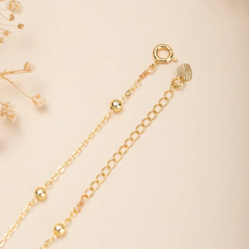 Fußkettchen Jade "Sanftes Grün" Vergoldetes Silber