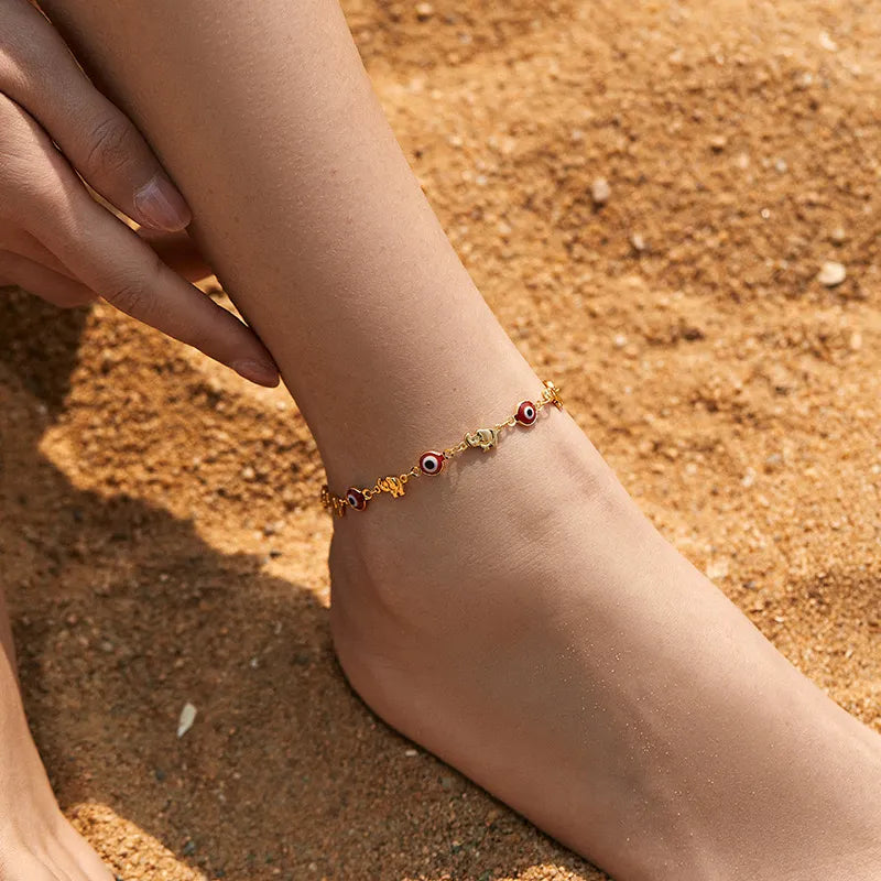 Anklet Evil Eye "Mystic Guardian" Gold Plated