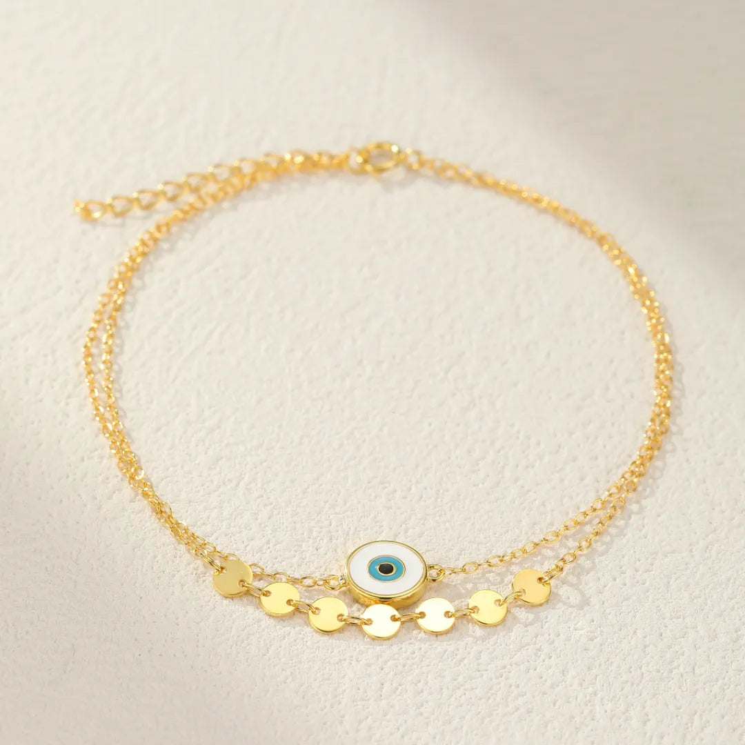 Evil Eye Anklet "Ancestral Gaze" Silver