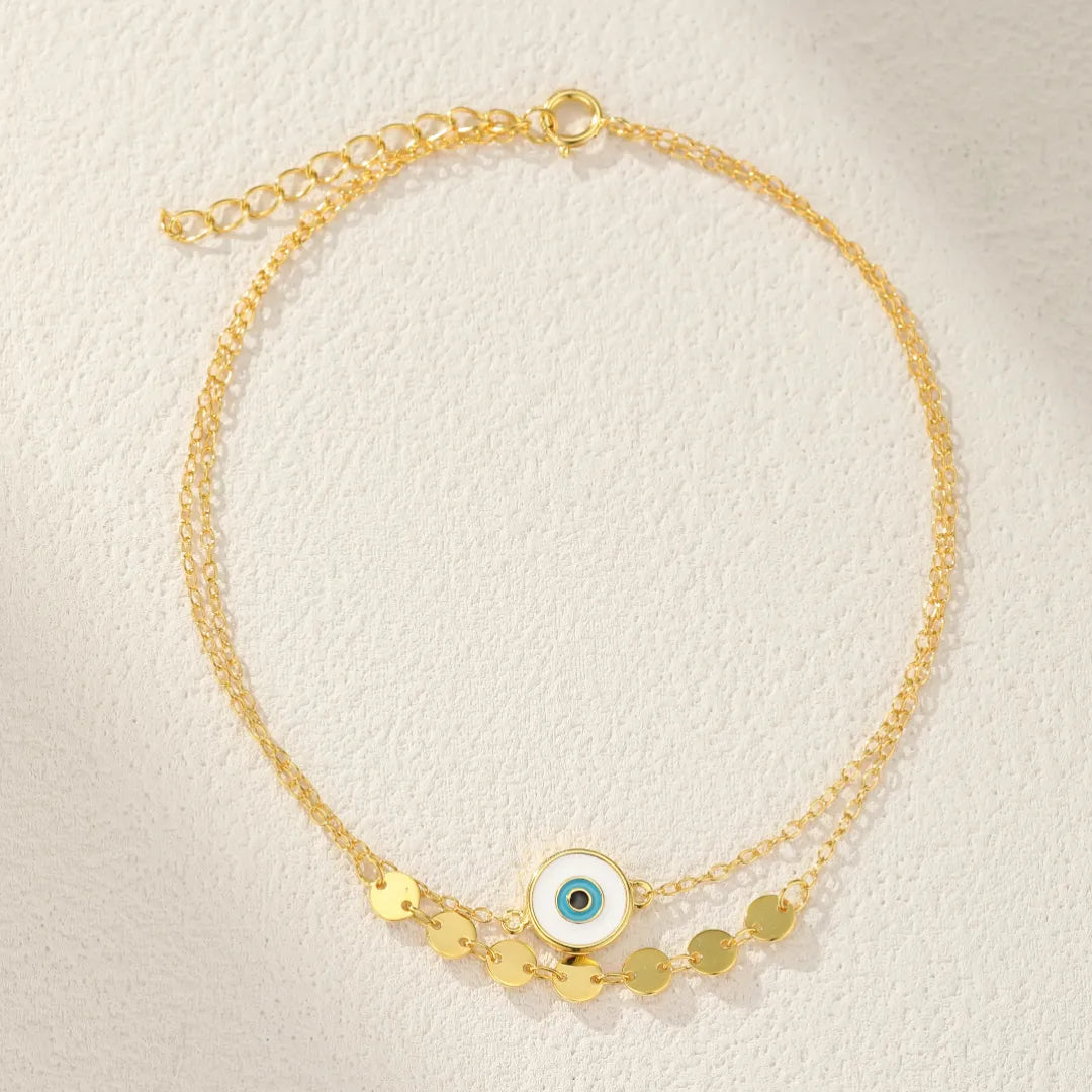 Evil Eye Anklet "Ancestral Gaze" Silver