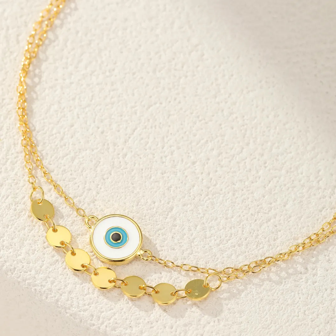 Evil Eye Anklet "Ancestral Gaze" Silver