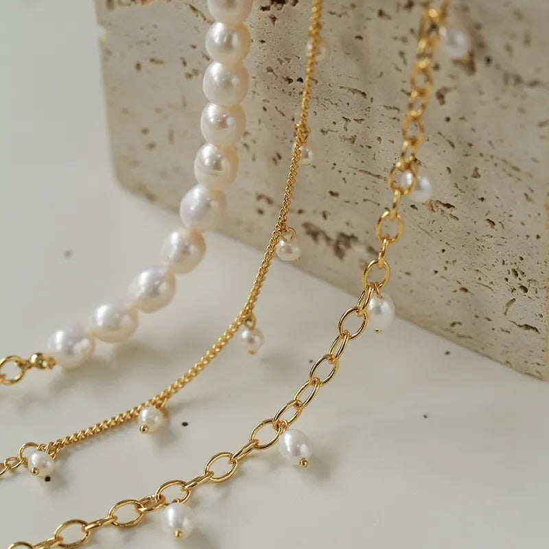 Gold Plated Pearl Anklet "Timeless Delicacy"
