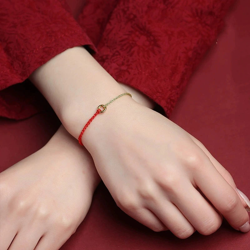 Bracciale Filo Rosso "Anello Armonioso"