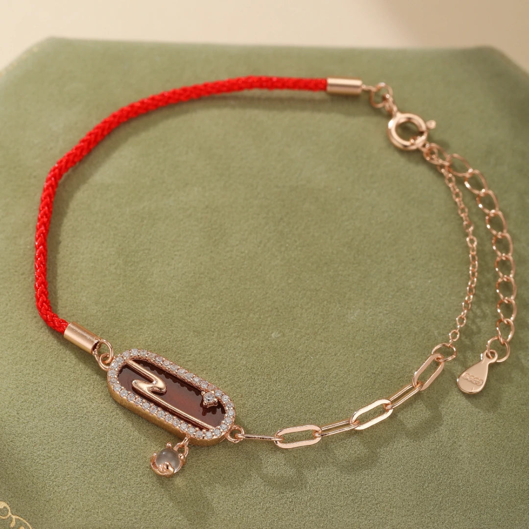 Bracelet Fil Rouge "Edén d'Orient" Plata