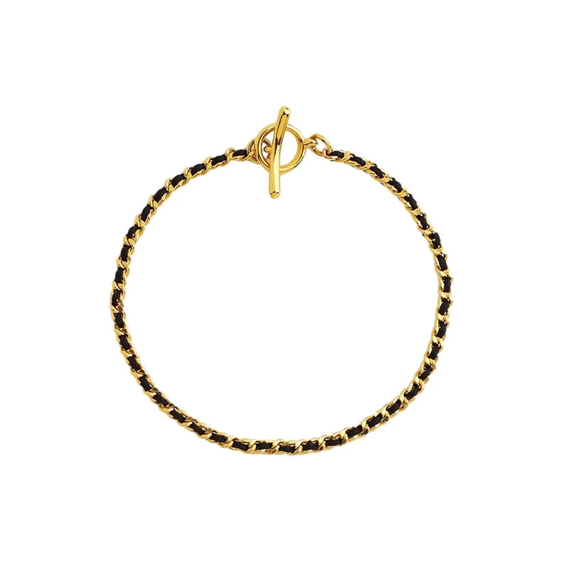 Red Thread Bracelet "Golden Flame" Gold