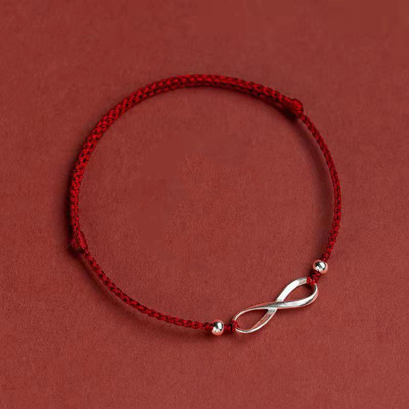 Red Thread Bracelet "Infinite Connection" Silver