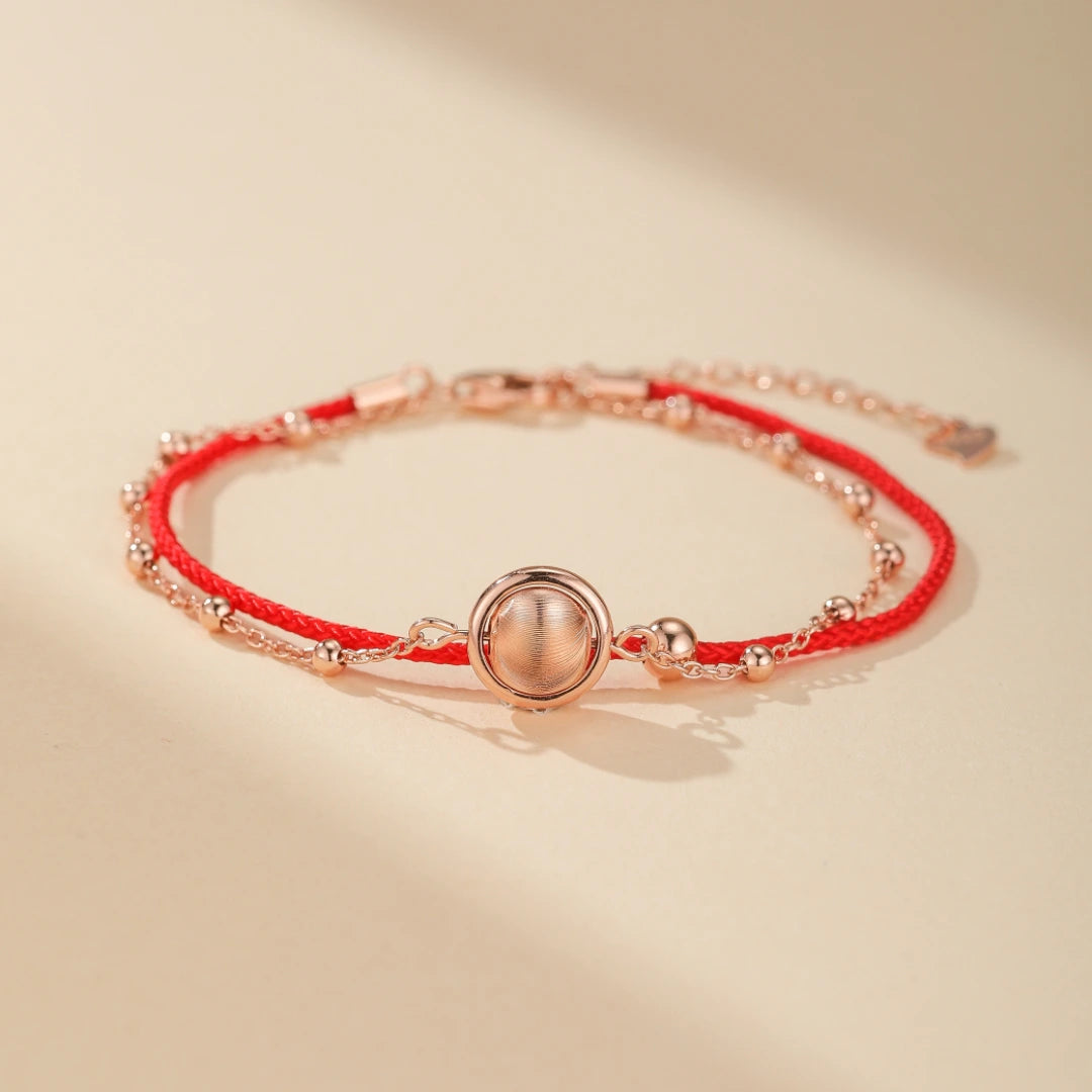 Armband Fil Rouge "Soleil Rouge" Silber