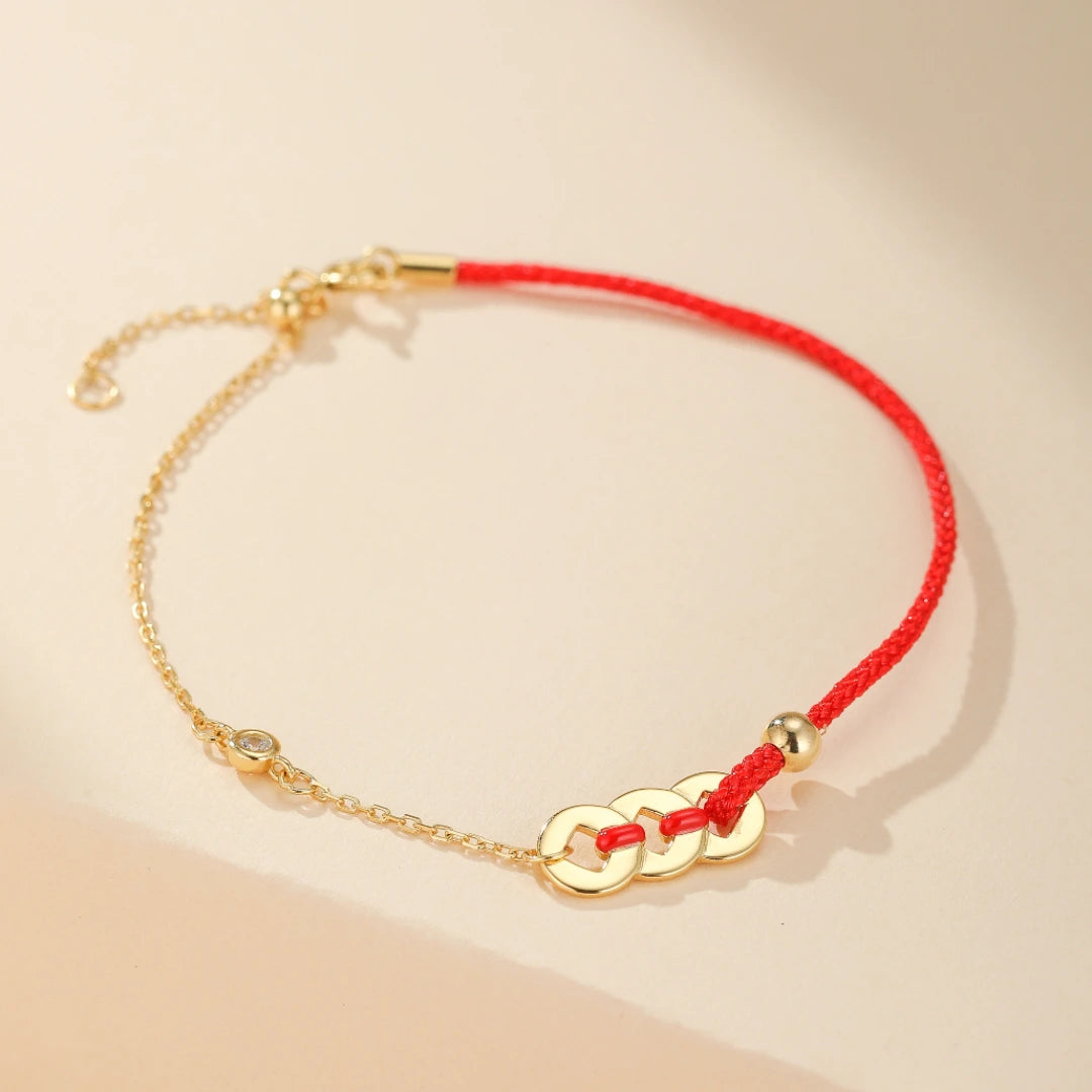 Bracelet Fil Rouge "Soupir Écarlate" Argent