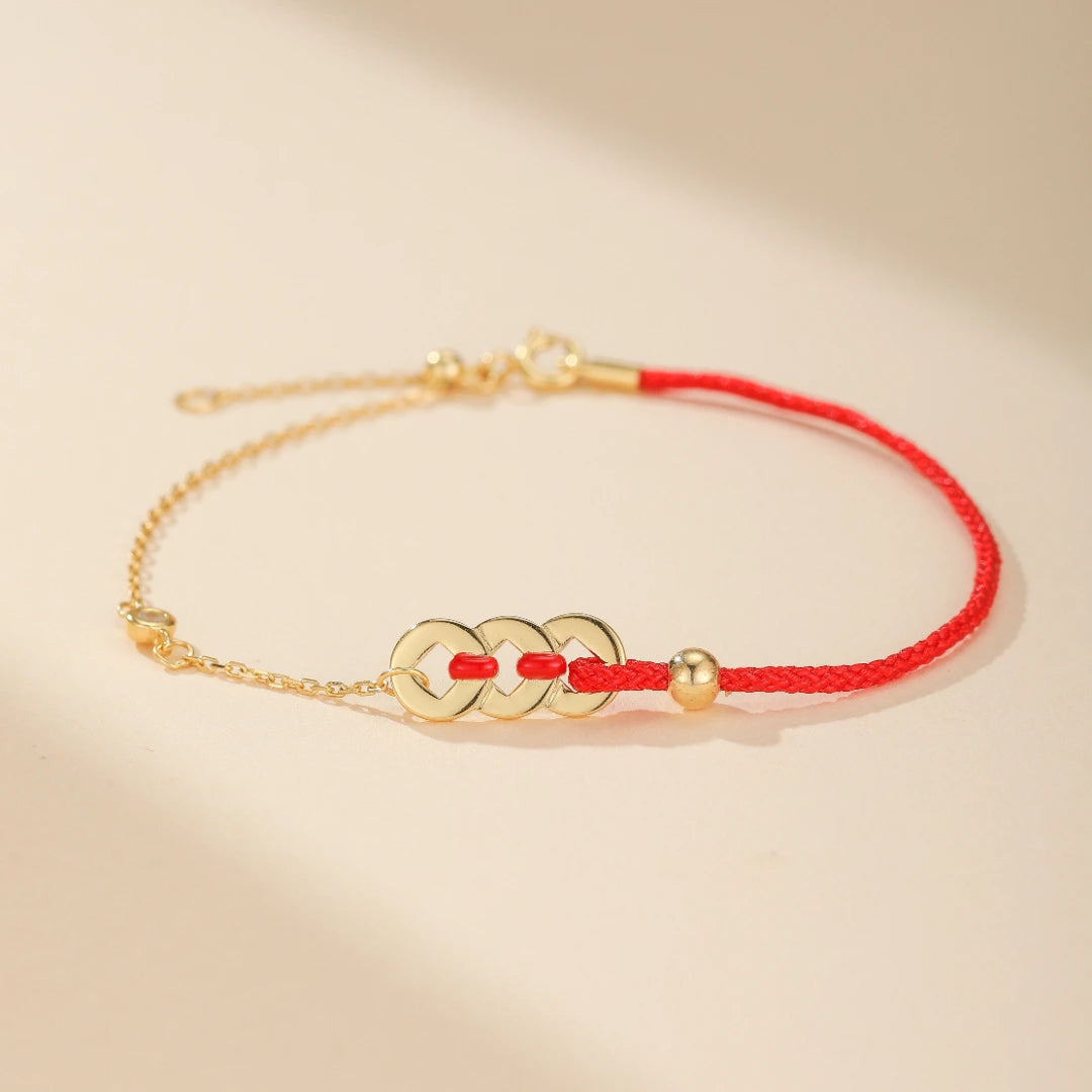 Bracelet Fil Rouge "Soupir Écarlate" Argent