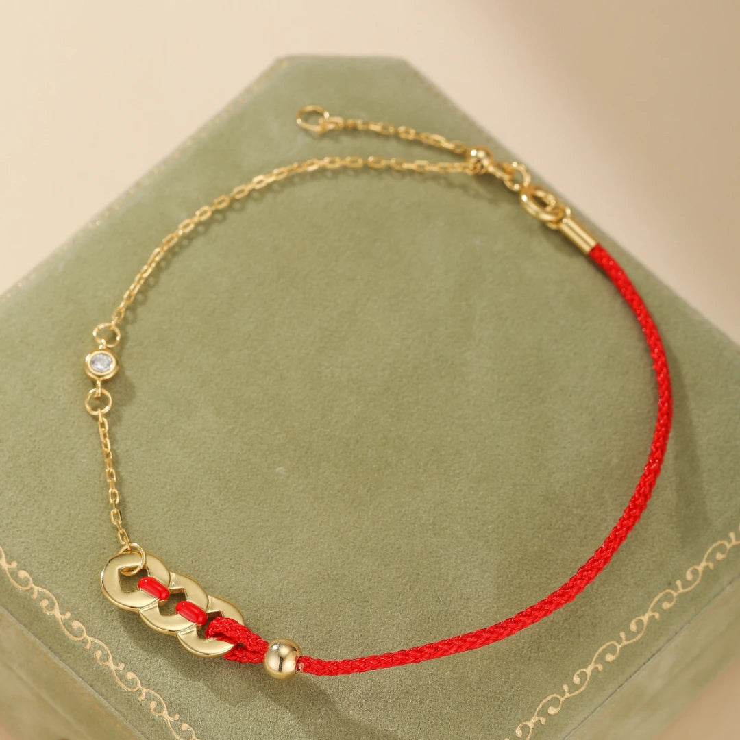 Bracelet Fil Rouge "Soupir Écarlate" Argent