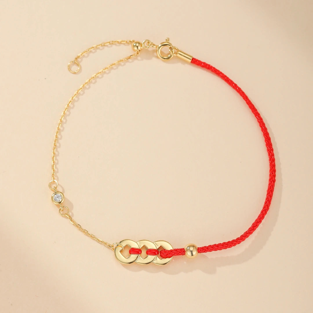 Red Thread Bracelet "Scarlet Sigh" Silver