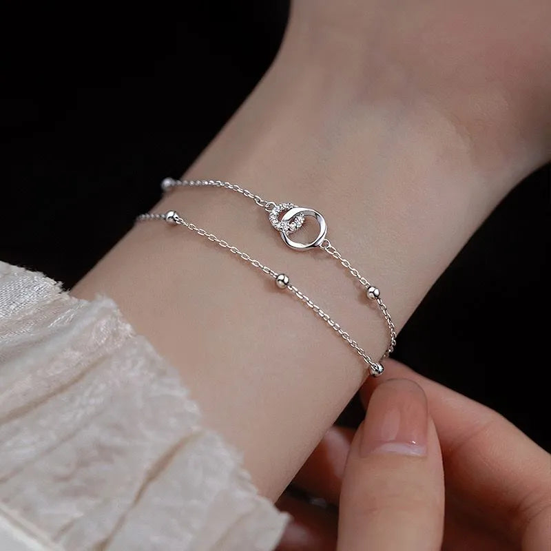 Bracelet Infini "Éternité Précieuse" Argent