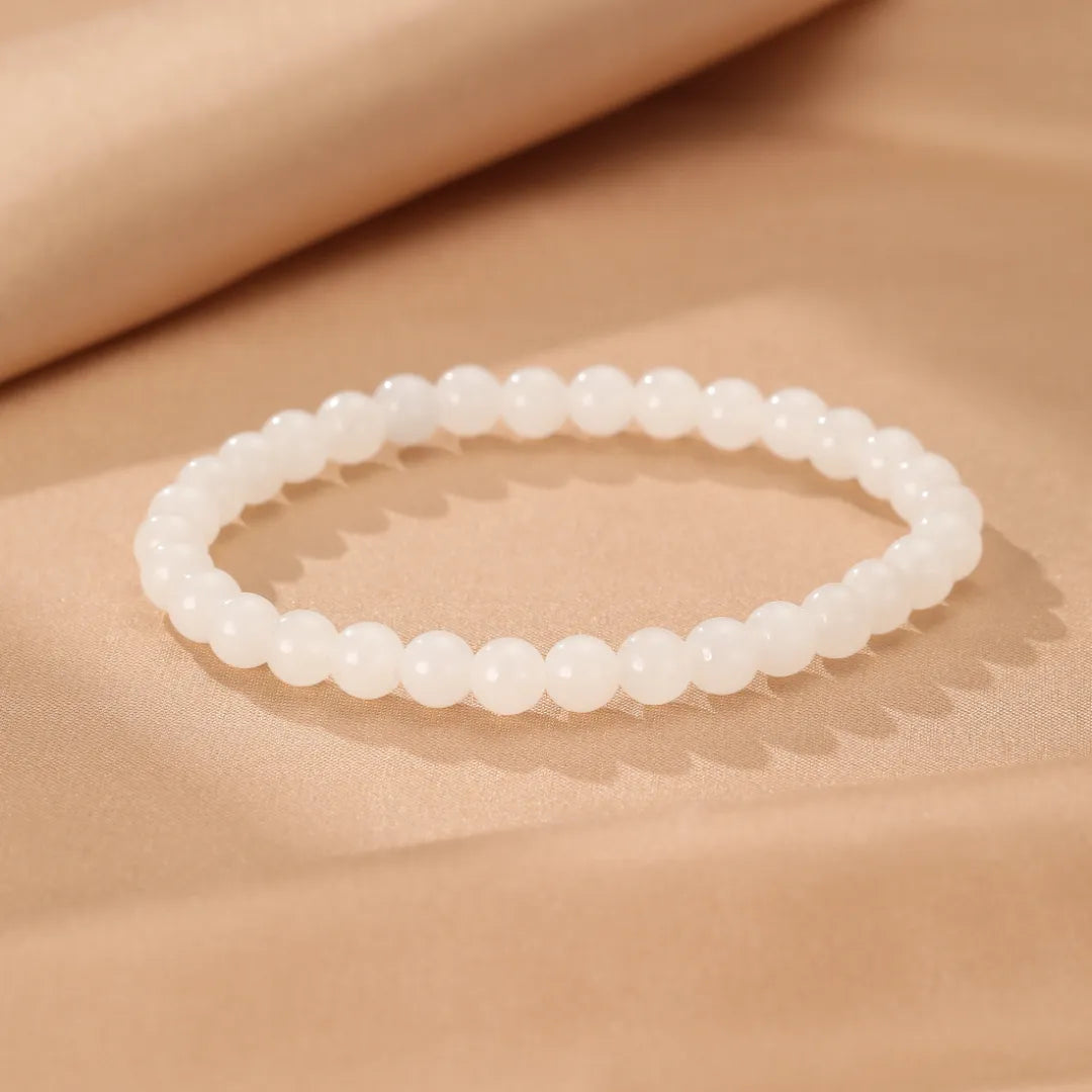 Bracelet Jade Blanc "Douceur Blanche"