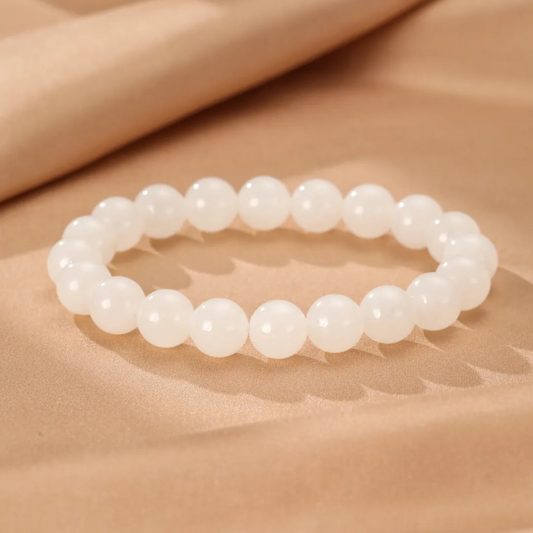 Bracelet Jade Blanc "Douceur Blanche"
