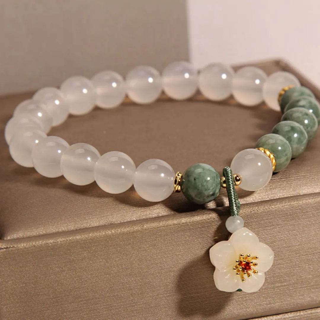 Jade and Agate Bracelet "Spring Sweetness"